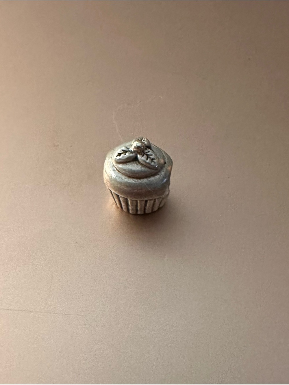 Pandora Silver with gold accent Cupcake charm *Retired*